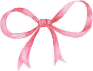 Pink Watercolor Bow Ribbon